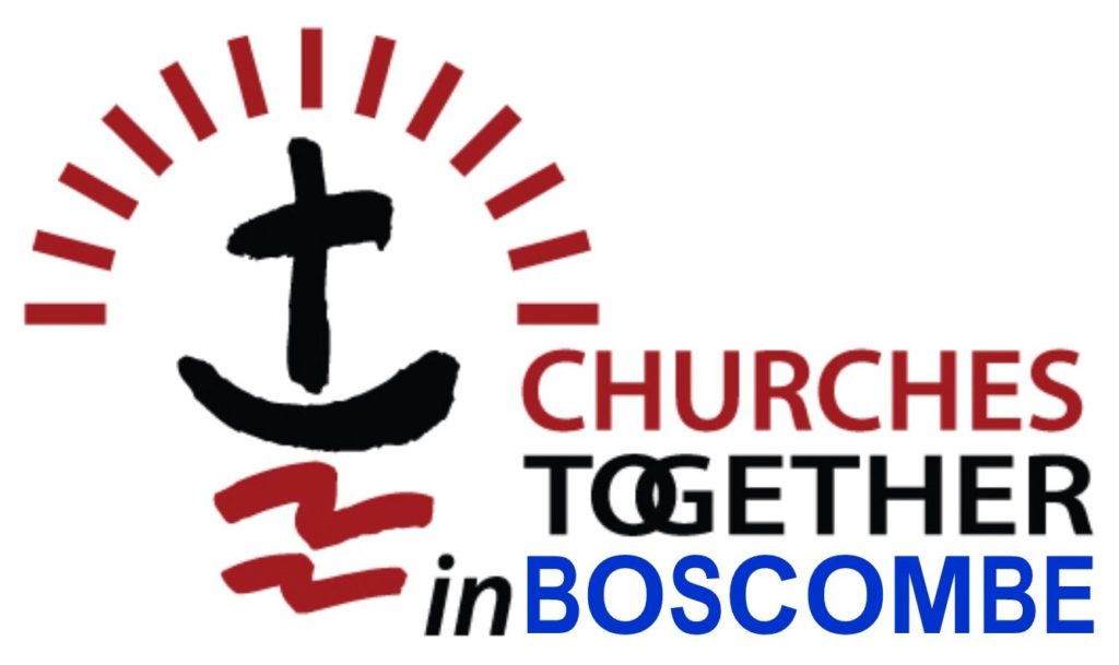 logo of cross and arch of lines above it with the words Churches Together in Boscombe